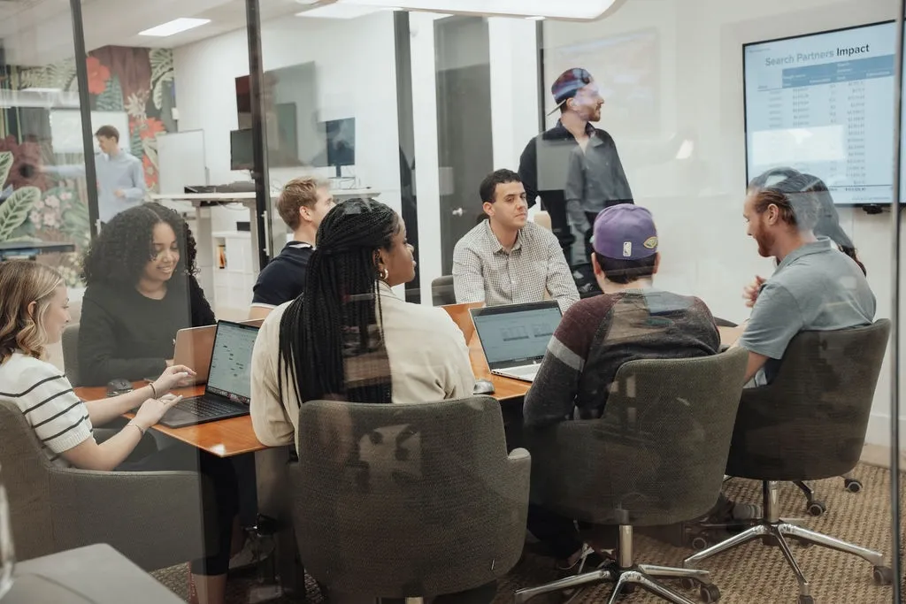 Casual team meeting