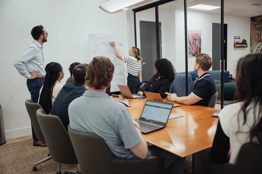 Conference table meeting