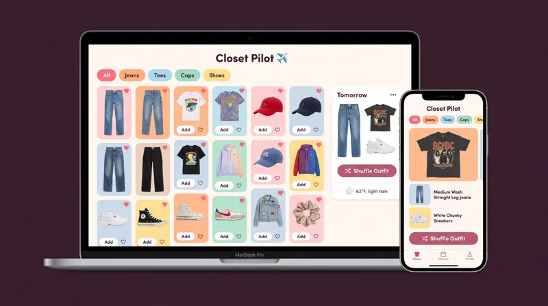 Morgan built an app that picks tomorrow's outfit before she goes to bed., an app a camper can build