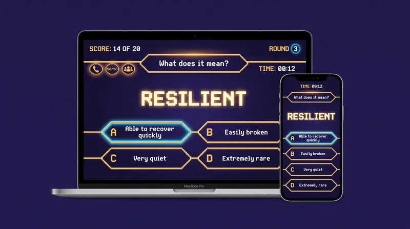 Joshua built a game that drills the vocabulary he keeps forgetting., an app a camper can build